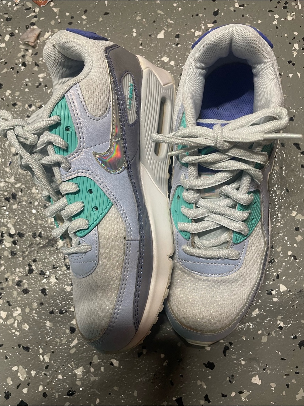 Nike Air Max Sneakers in Light Blue, Teal & Iridescent